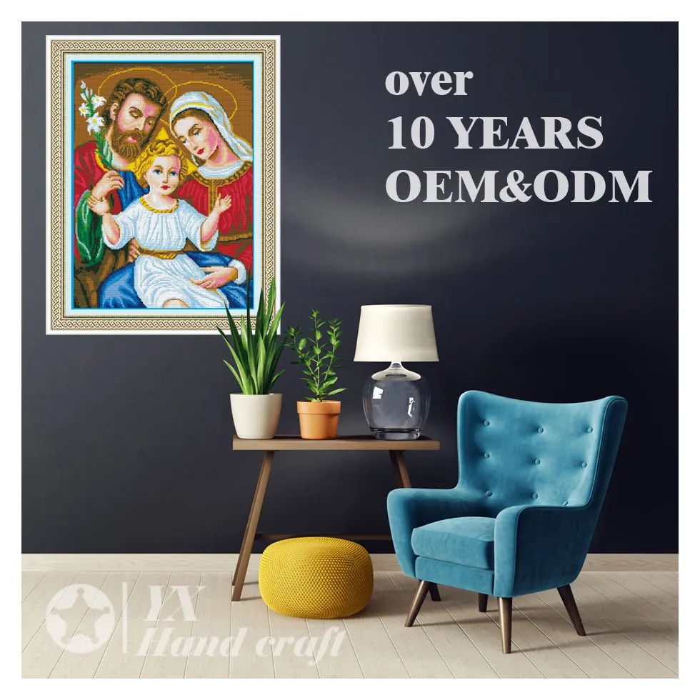 Cross Stitch Primary Colors Embroidery Kit Fabric DIY Colorful DIY Cross Stitch SET