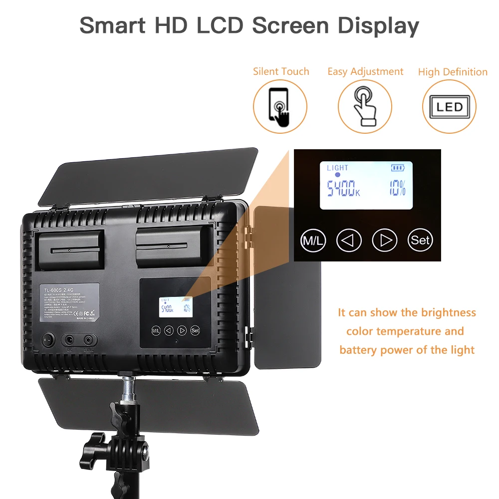 TL-600S 2 шт. светодиодный видео свет для фотостудии фон фотосъемки освещение лампа светодиодной осветительной панели (со штативом 3200K/5500K NP-F550 батарея
