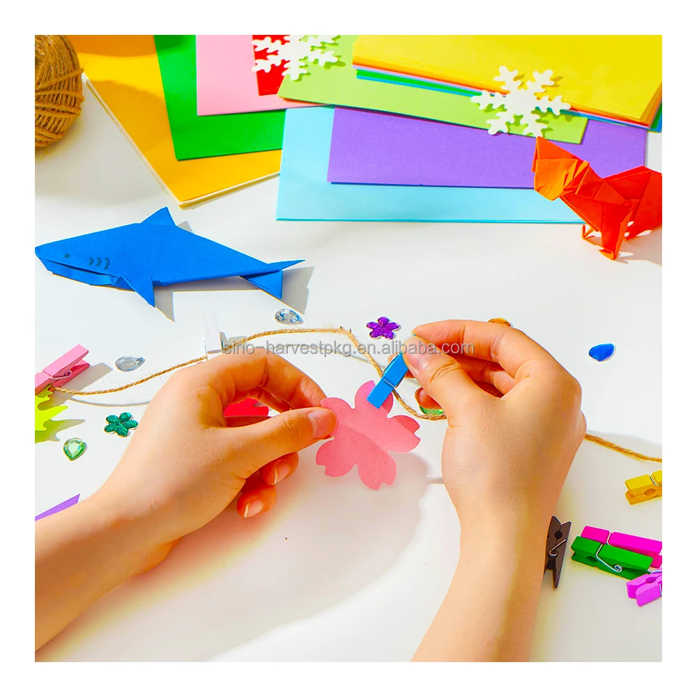 Wholesale Color Fluorescent Neon Paper Origami Suitable for Office School Family Use Customizable logo