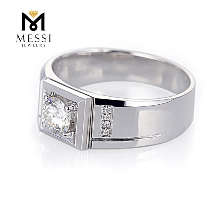 Messi Jewelry high quality 14k gold jewelry wholesale  AU750 mens moissanite rings