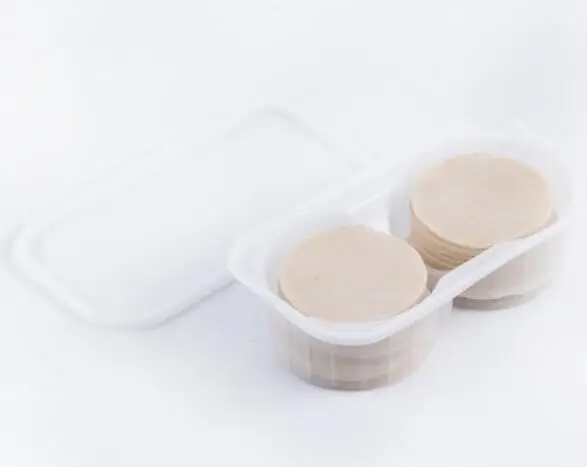 2 compartments disposable blister Food Grade Plastic fresh dumpling skin box Pastry tray dumpling wrapper plastic food tray