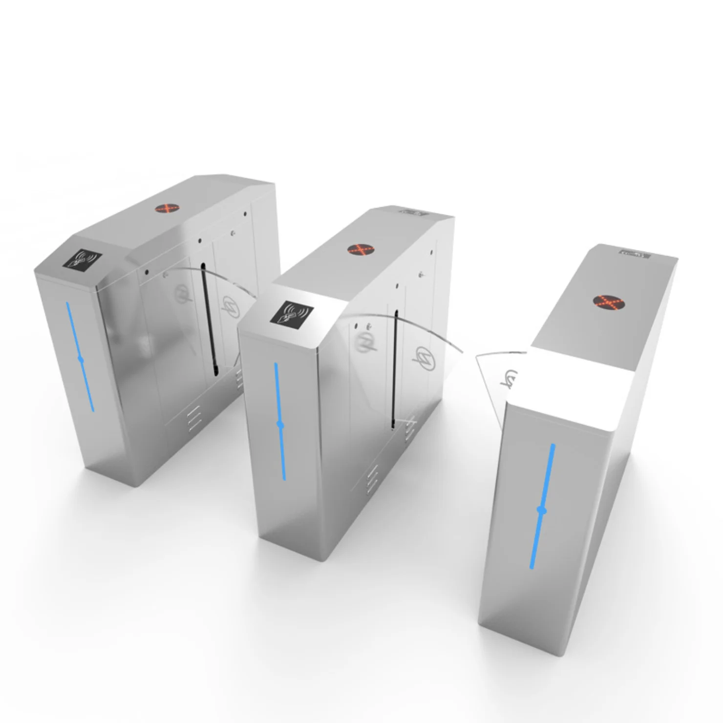 304 Stainless Steel Flap Barrier Turnstile Gate Rfid Reader