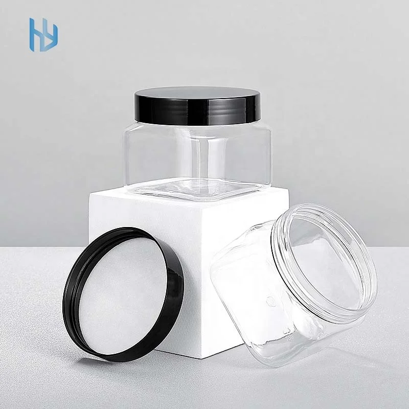 in stock 150ml PET plastic luxury empty Body Cream Jars clear lotion jars container custom logo body scrub jar