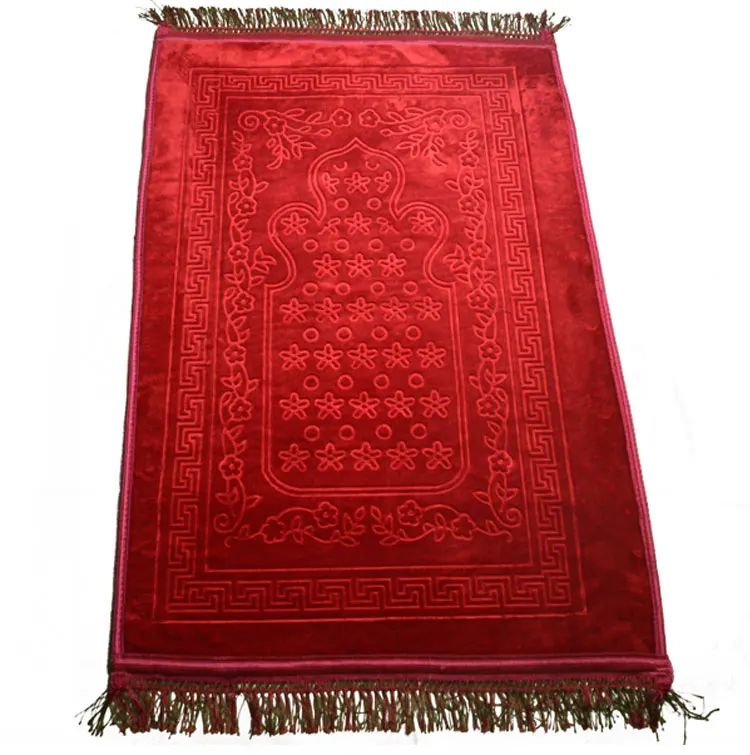 Thickened Muslim Islamic Prayer Mat Soft Comfortable Machine Washable Plain Non-Slip Prayer Mat