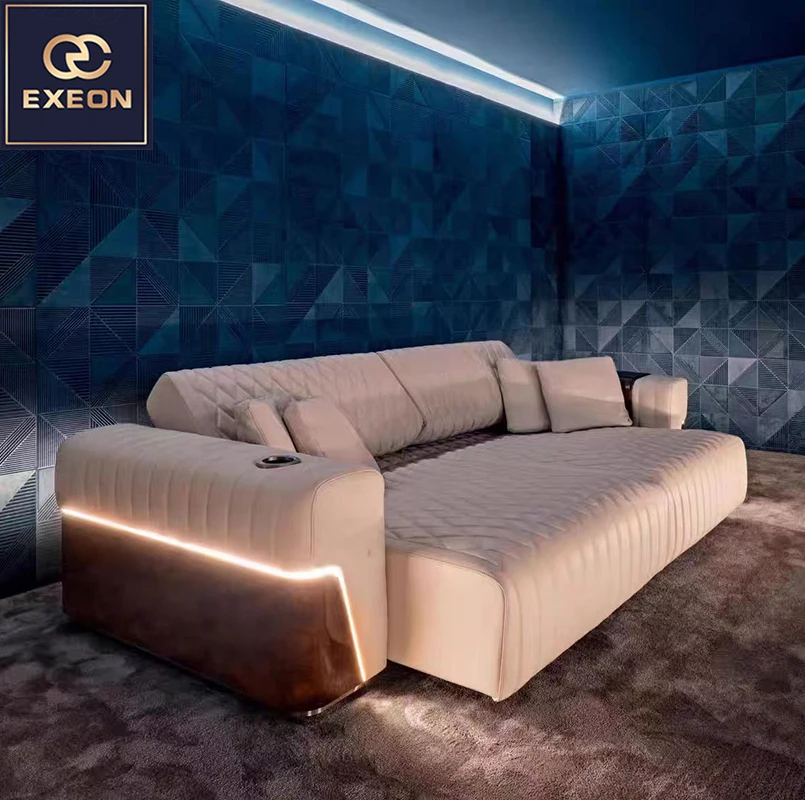 Advanced Modern Luxury Living Room Combination Sofa Soft Cushion Leather Living Room Designer Functional Sofa