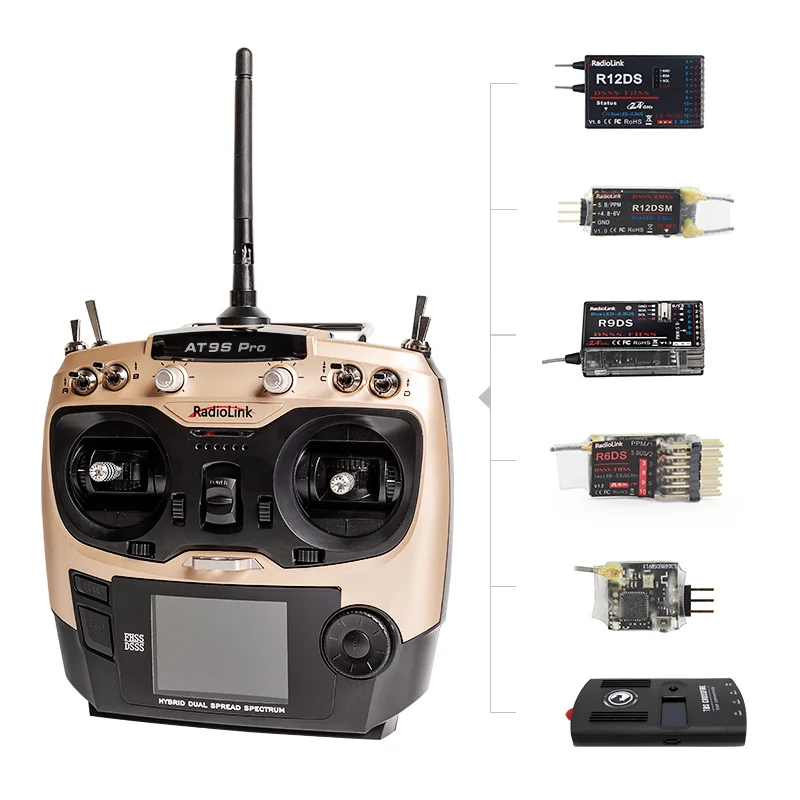 Radiolink AT9S Pro 10/12  Channels 2.4GHz RC Radio Transmitter For Sailboat Fishing Boat Agricultural Boat RC Toy