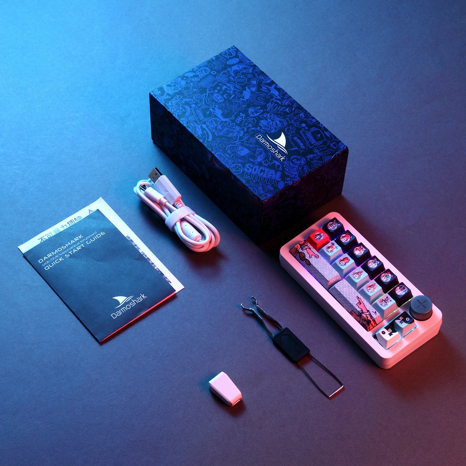 Darmoshark Mototech New SK16 Numeric Keypad Wireless Mechanical Keyboard Original Design 16 Keys Hot Swap Huano Switch