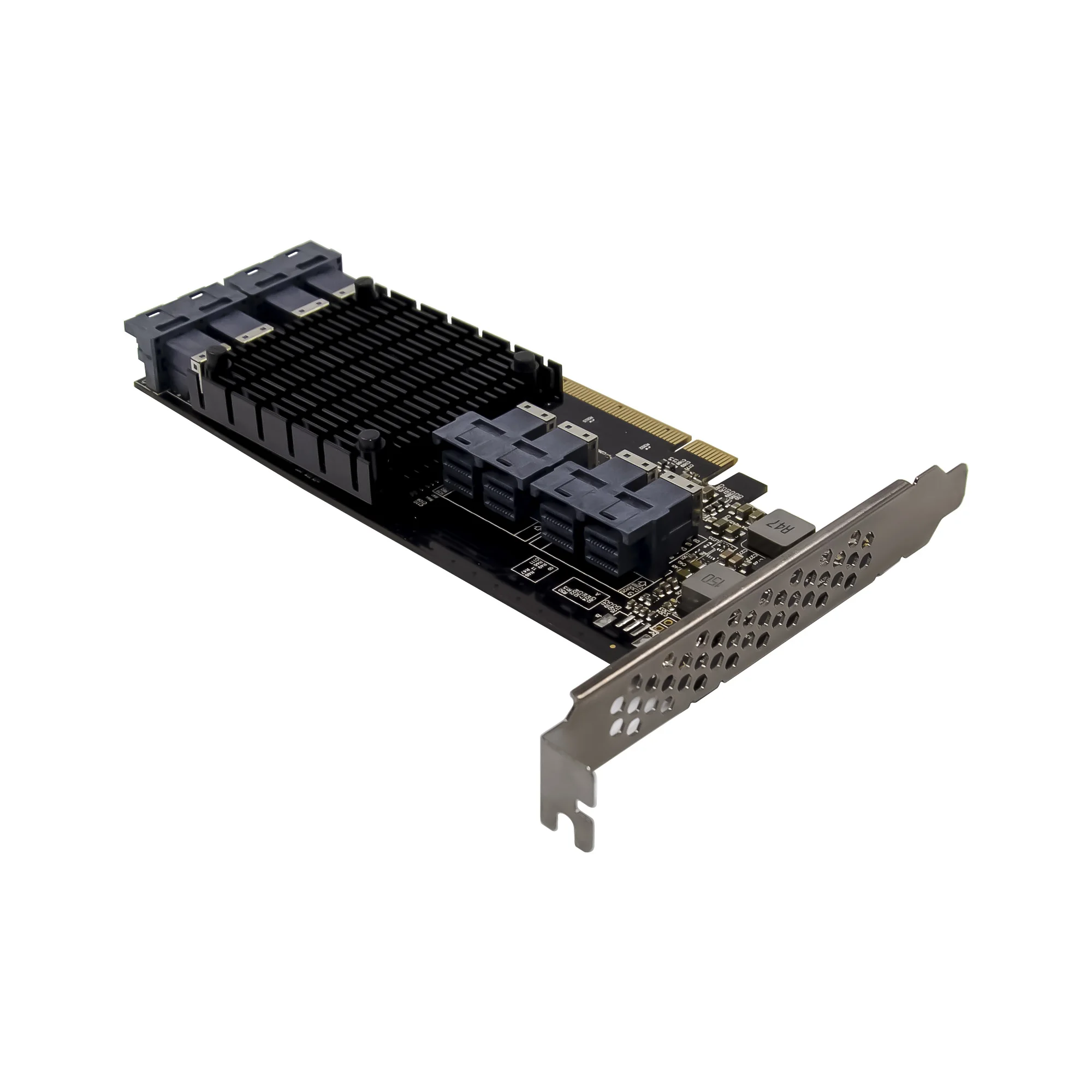 ST538 PCIe X16 8 x SFF8643 PEX8749 U.2 Host Bus NVME Card