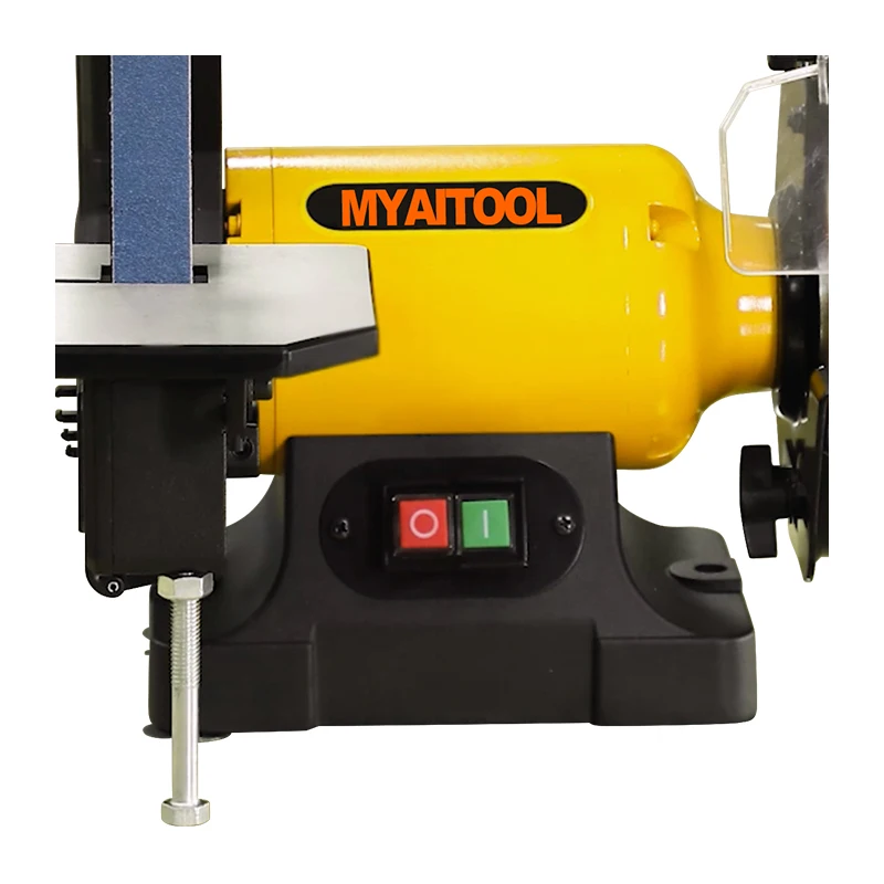 MYAITOOL 400W electric bench grinder with belt 150MM union bench grinder sander for wood and metal working