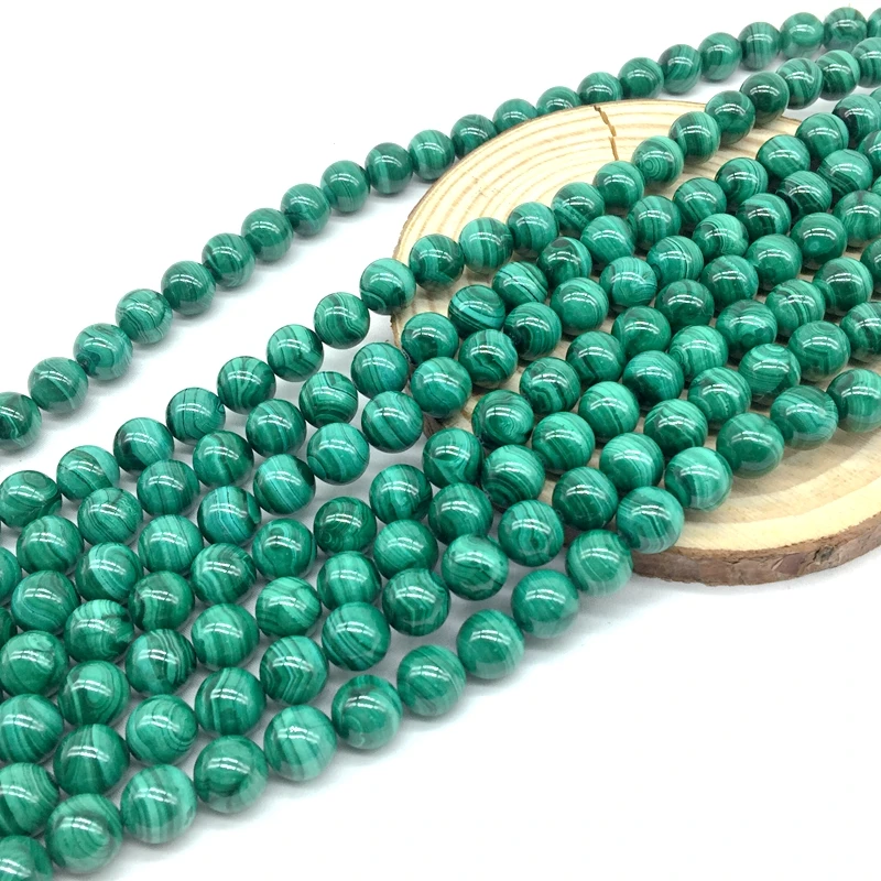Natural Stone Beads Loose Bead String Round Perle Gemstone Malachite For Jewelry Making Supplies