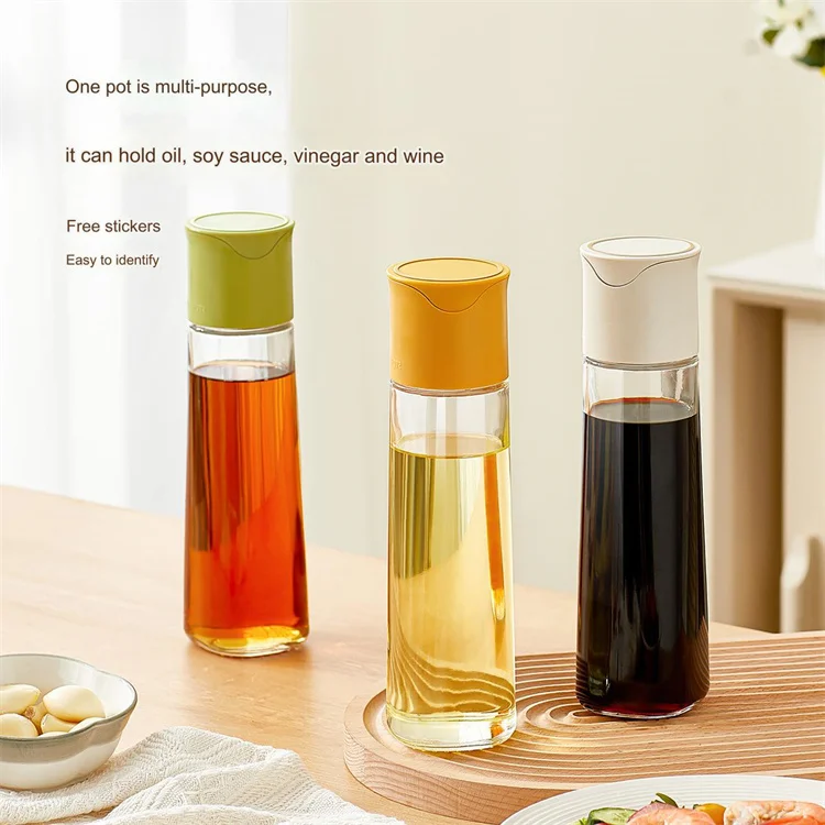 500Ml Automatic Opening and Closing Soy Vinager Cooking Oil Jar Bottle Kitchen Household Accessories
