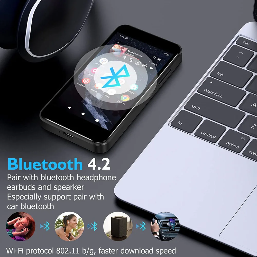 Full Touch Screen Android Streaming Lossless Music WiFi MP4 Player 32GB Mp3 Player with Bluetooth Built-in APP Store