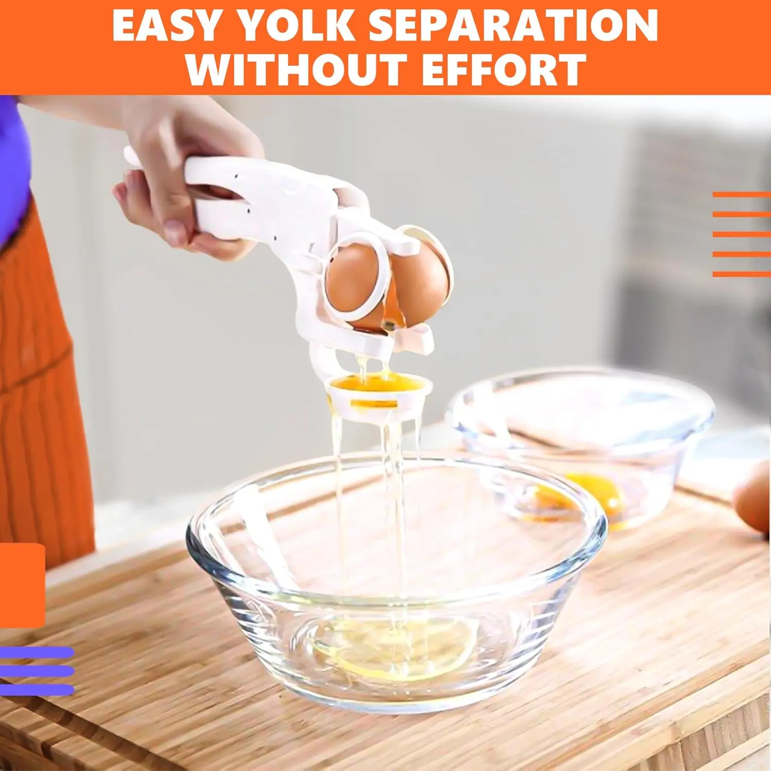 Kitchen Handheld Plastic Egg Opener Creativity Shell Easy Separator Handheld Quick Separation Eggs Cracker Tool Yolk Separator