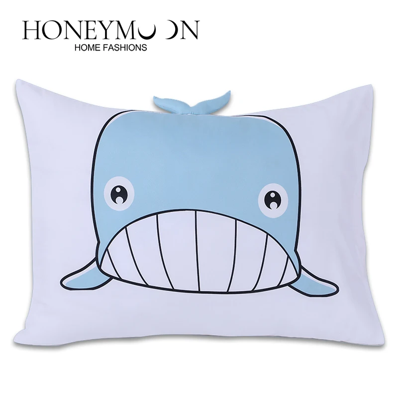 3D Whale digital envelope printed Pillow Cover super soft Breathable microfibre Pillowcase envelope
