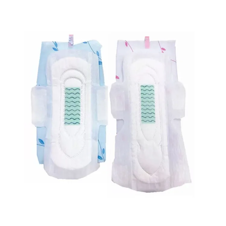 Popular sanitary pads negative ion sanitary napkin with green ADL
