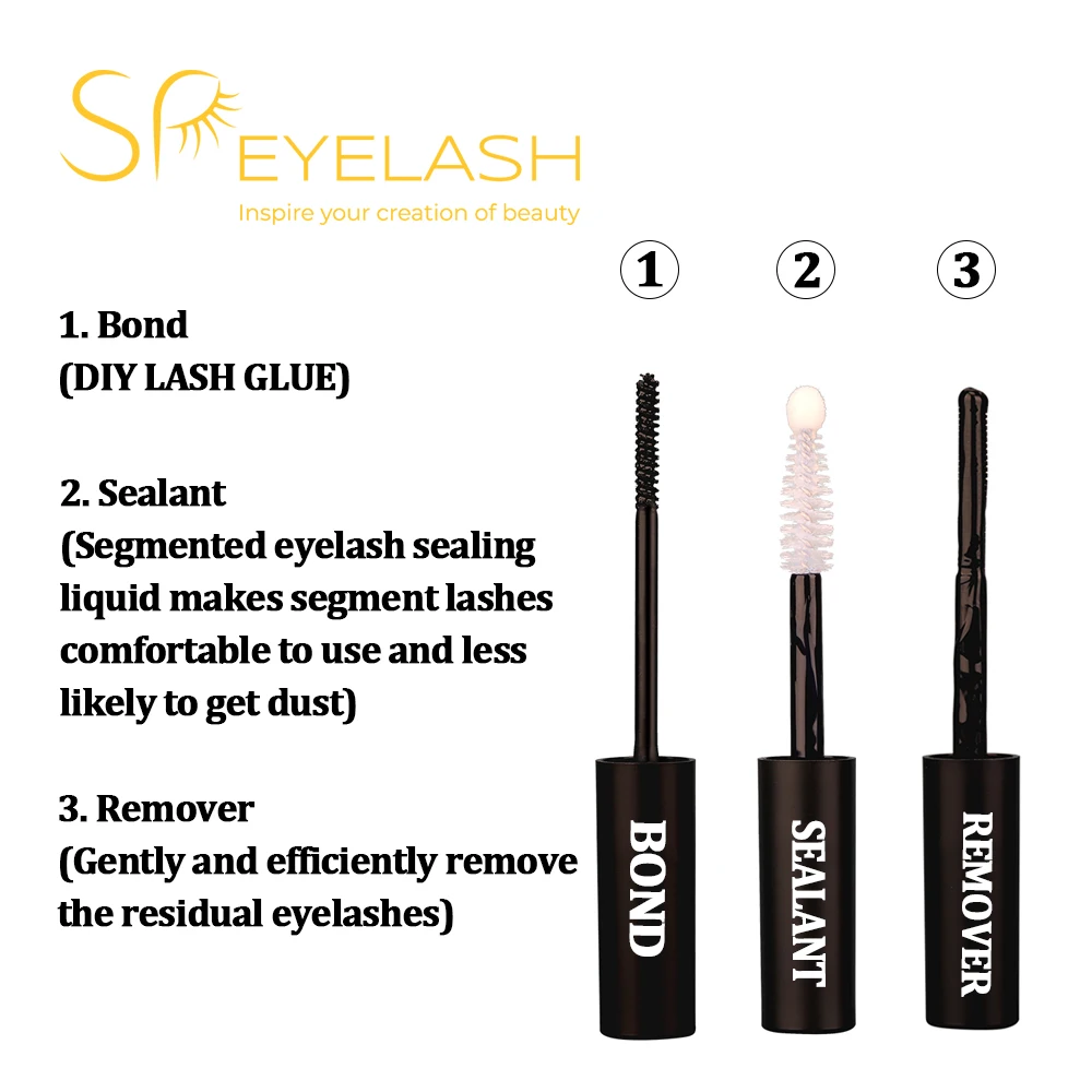 SP EYELASH Lasting 7-10Days 2 In 1 Diy Glue Sealent Bond Diy Lash Extension kit Waterproof Bonder For Cluster Lashes