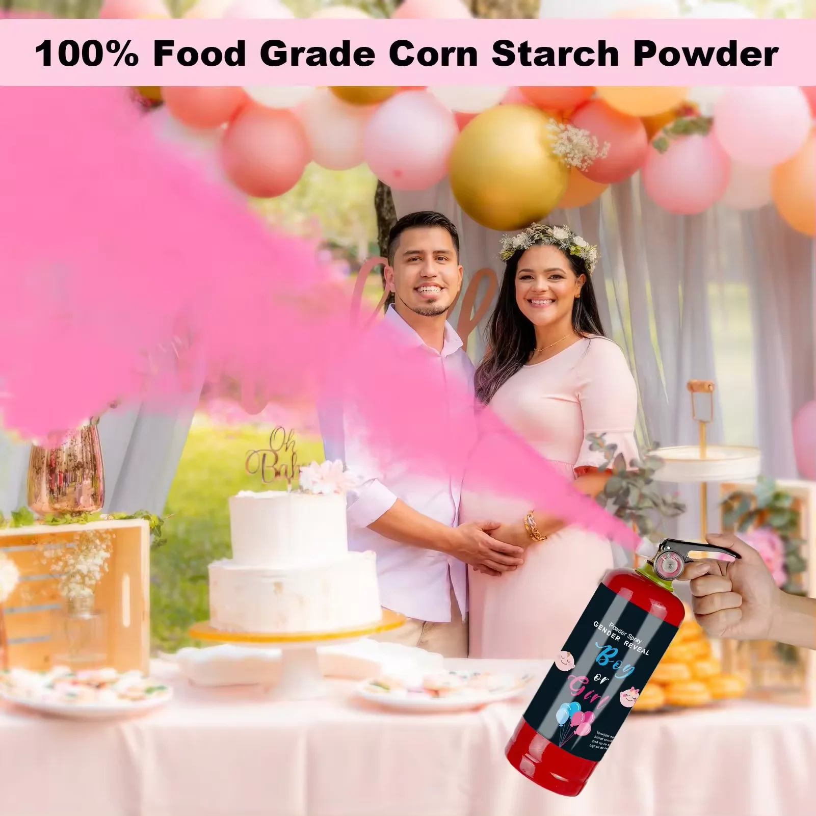 Big Holi Gender Reveal Girl or Boy Baby Shower Biodegradable 500g Party Extinguisher Powder Smoke Blaster Spray
