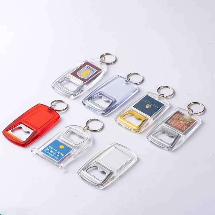 Custom Acrylic Blank Photo Frame Keychain Opener Destapador De Cerveza Beer Bottle Opener