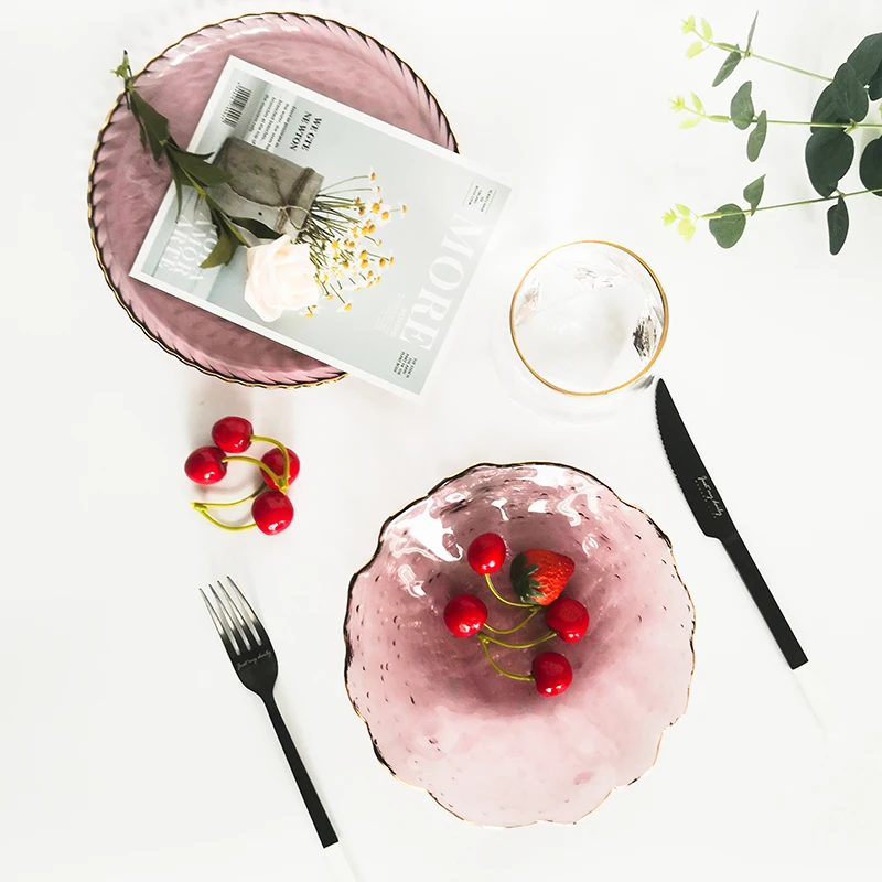 High quality clear glass charger dinner plates glass dinner plate glass dish for wedding