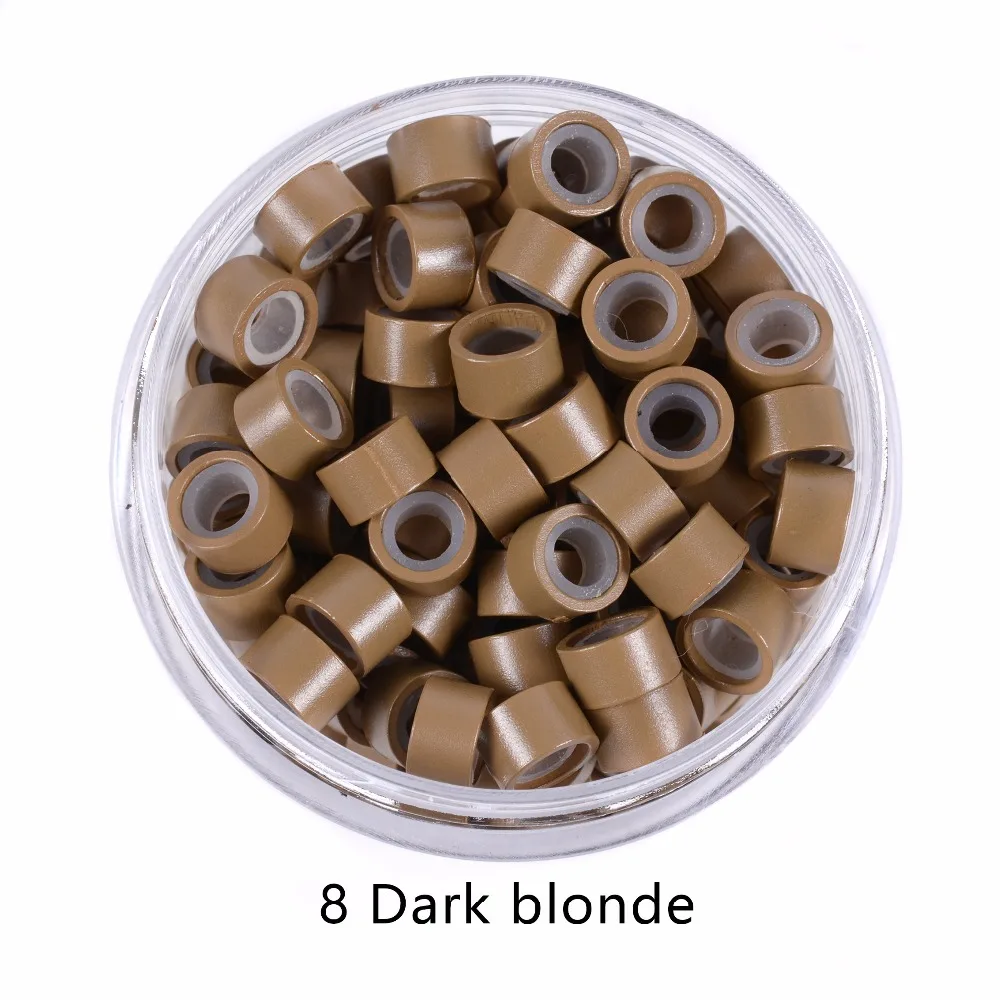 1000 Pcs 5.0mm*3.0mm*3.0mm Microring Con Vite, Silicone Micro Rings/Beads for Hair Extensions Tool