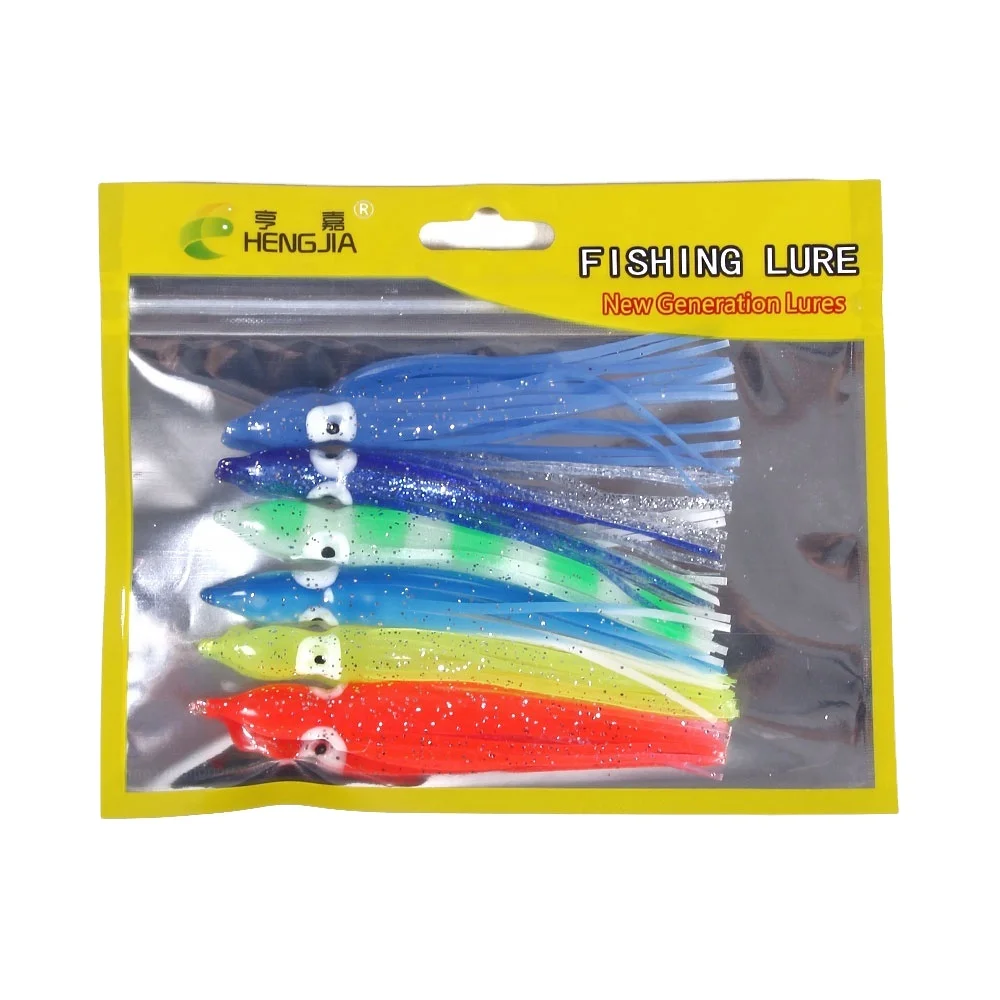 4 Inches Octopus Squid Skirt Lures Bait Saltwater Soft Fishing Lures