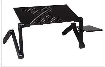 factory supply small size aluminum folding laptop bed table with fan