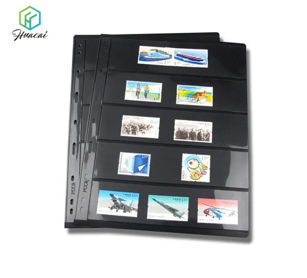 Hot selling Plastic PVC ring binder albums for coins banknote and stamps vertical 3 rows