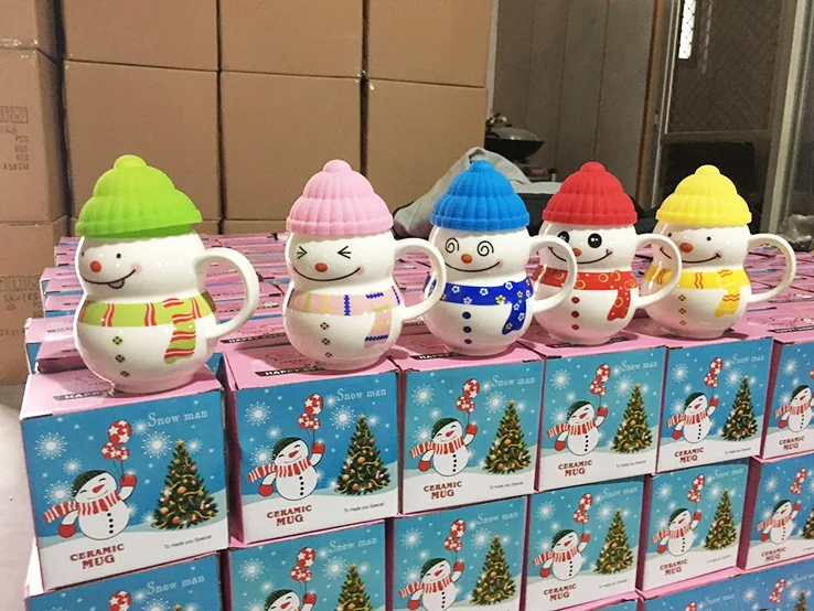 2019 Super September new product Christmas gift ceramic cartoon water cup snowman gift cup