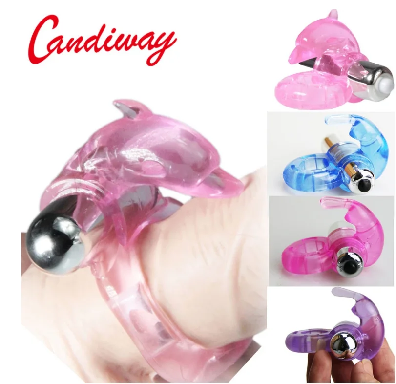 Vibrator Rings dolphin rabbit Massage lasting Stick Masturbation clitoris stimulate silicone