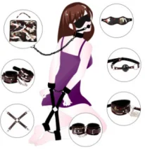 Hot sale japanese bondage leather bondages handcuffs bondage toys with made in china