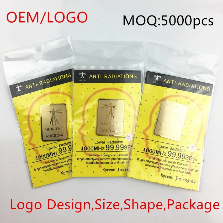 6035 New 24K Gold EMF Protection Sticker Anti Radiation Against 5G Radiation Round Shiled Phone