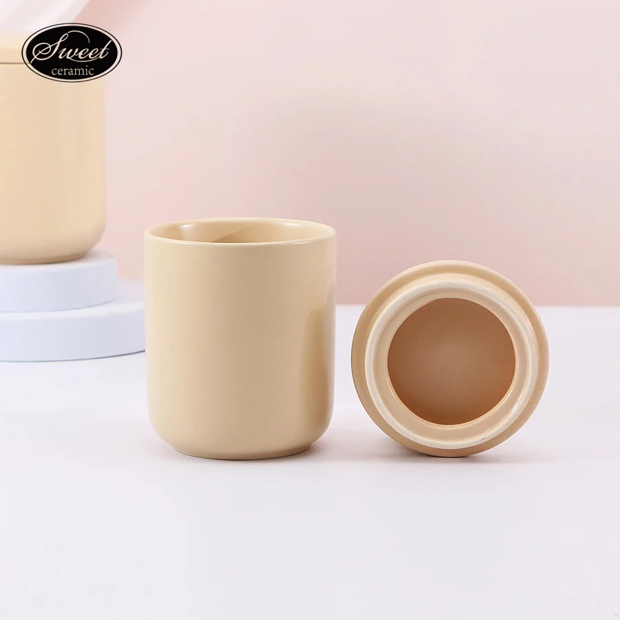 Customized logo manufacturer sales aromatherapy candle Cup ceramic household European candle jar handmade Cup