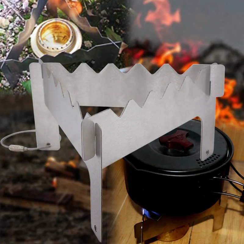 Ultralight Portable Outdoor Activities Stainless Steel Camping Stove Pot Stand for Travel