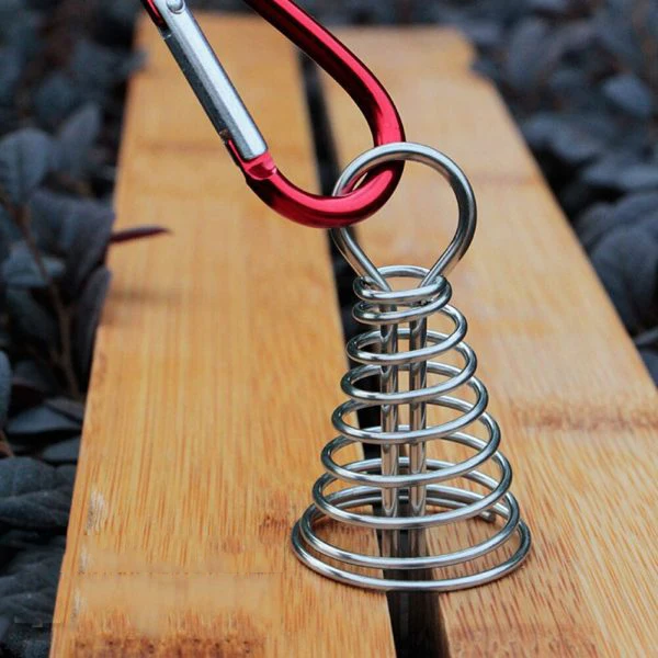 New outdoor tool outdoor camping board peg with keychain carabiner clip hook lock buckle stainless steel octopus deck peg