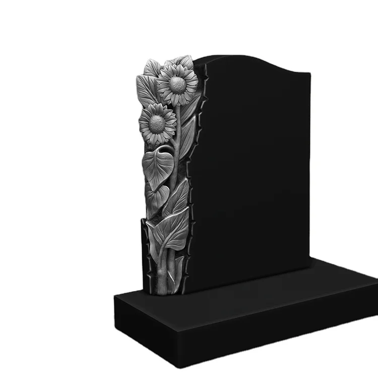 French Evergreen Granite India Black Tombstones Headstones and Funeral Monument Prices