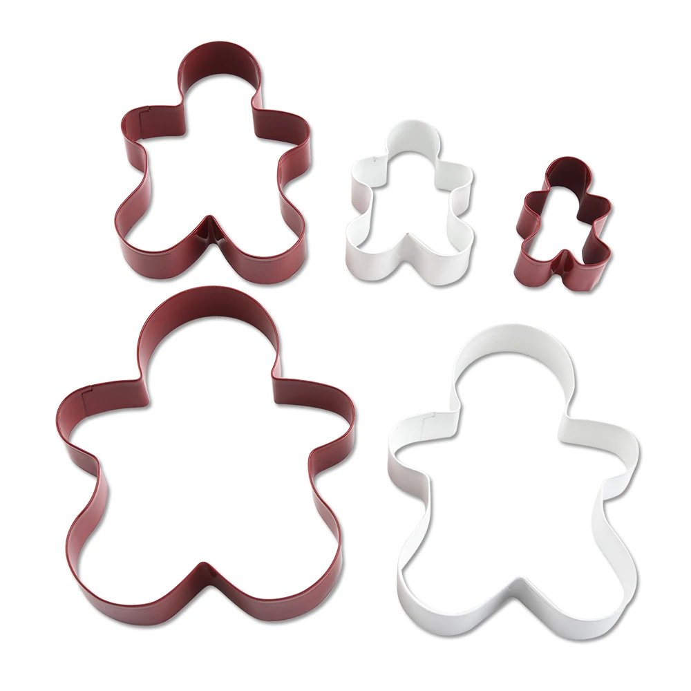 
5Piece Stainless steel Gingerbread Cookie Cutter Set with Powder Coating 