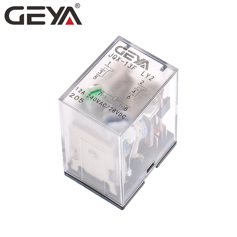 GEYA Electromagnetism Electromagnetic Relay JQX-13F LY2 DC 5V 12V 24V 36V 110V 220V 8 Pin General Purpose Relay With CE