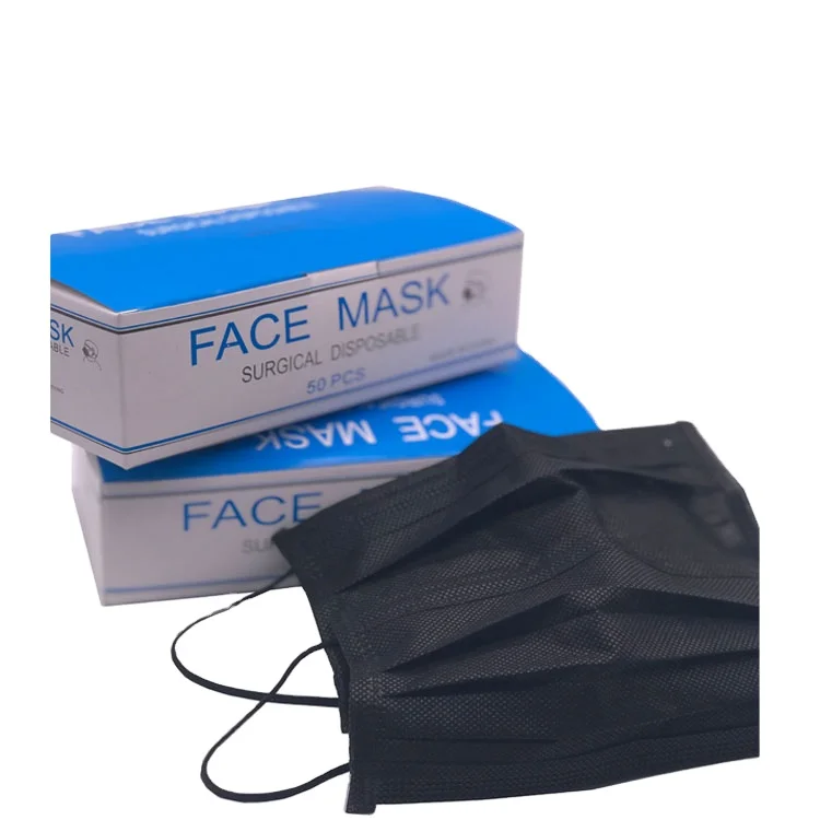  3 слоя защитные дизайнеры Facemask пользовательские одноразовые черные маски для
