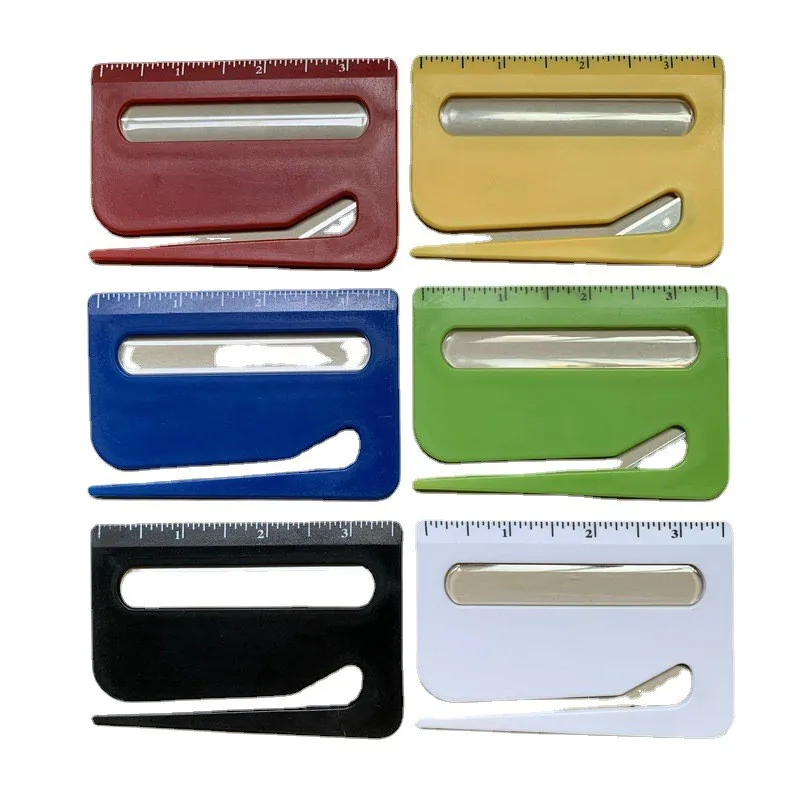 Популярные 3-в-1 канцелярский нож с увеличительным стеклом пластиковый канцелярский нож с зеркалом заднего вида весы