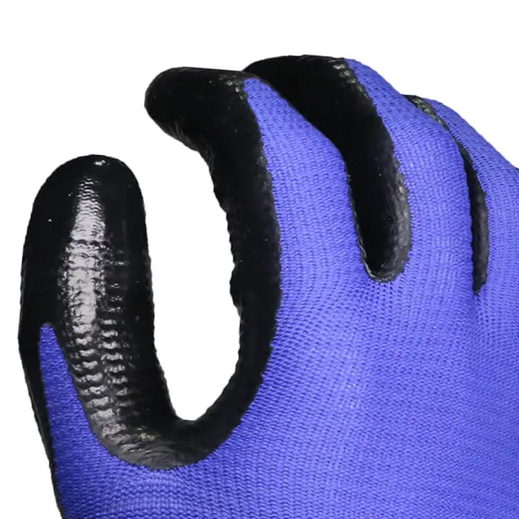 ENTE SAFETY Oil Resistant Safety Black Distributor Chemical Nitrile Coated Hand Protective Work Gloves