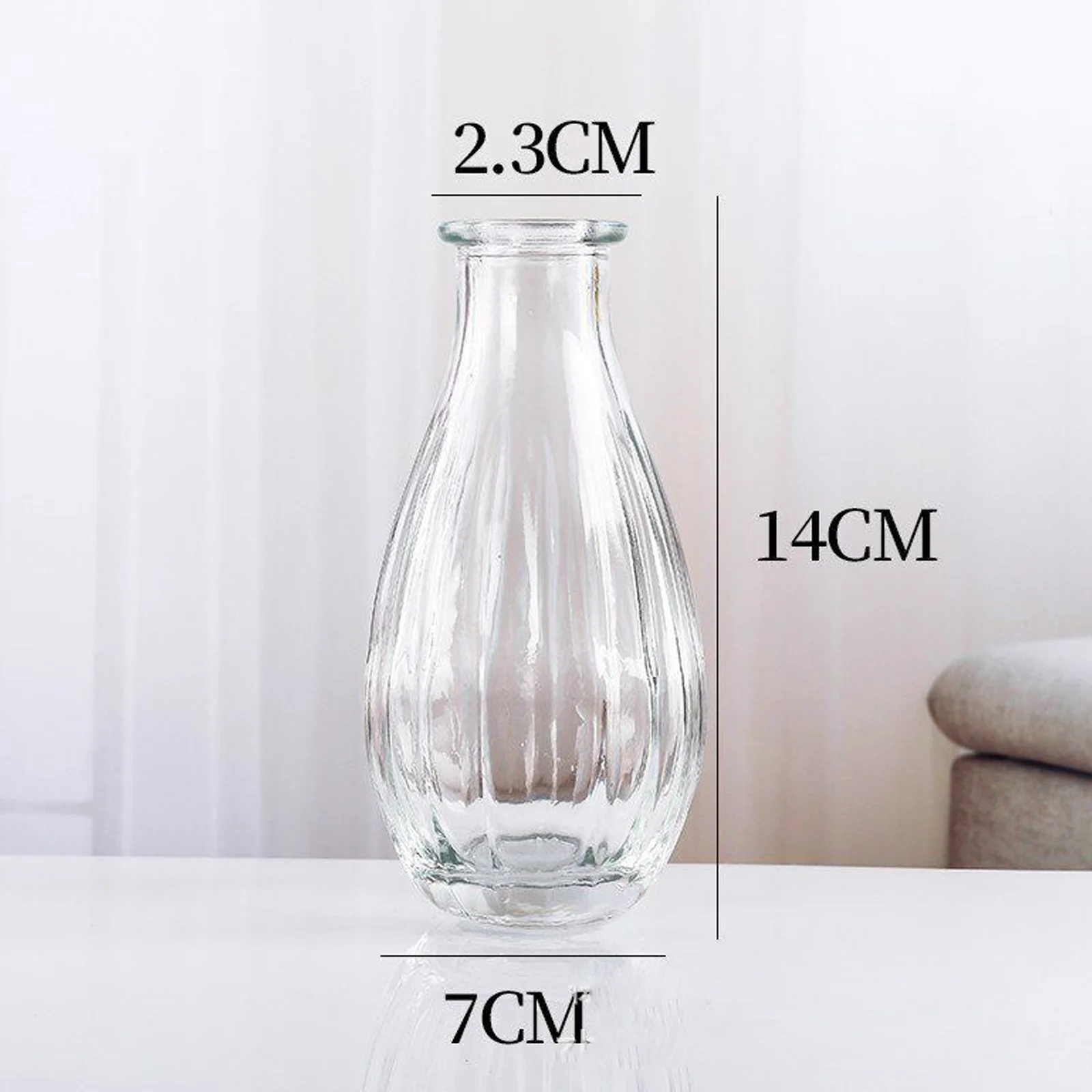 Custom Glass Flower Vases for Home Decor, Elegant Clear Glass Flower Containers, Decorative Glass Vases for Floral Arrangements