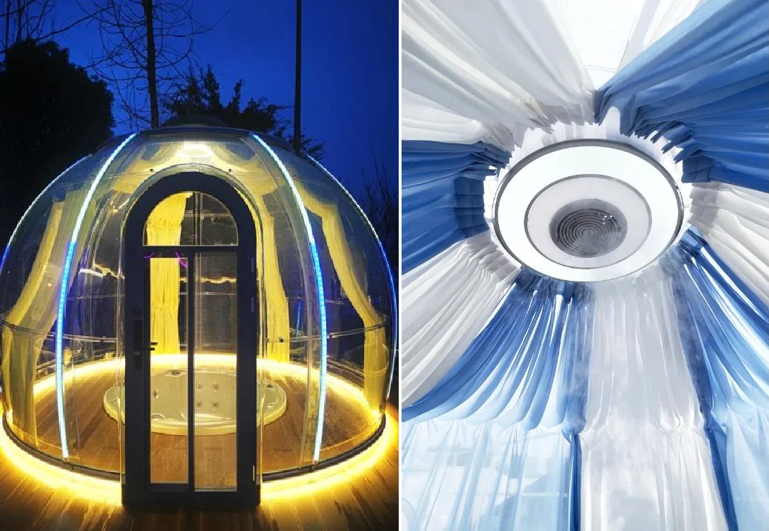 4 Diameter Outdoor Restaurant Transparent Polycarbonate Clear Igloo Glass Geodesic Star Tent  Garden Camping Tent For Sale