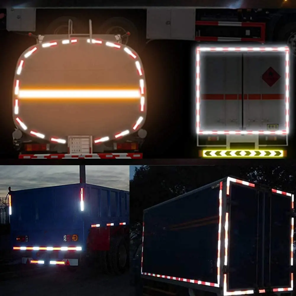 MANCAI 2 Inch X 200 Feet DOT-C2 Reflective Outdoor Safety Tape Red White Dot Reflective Tape for Vehicles, Trailer