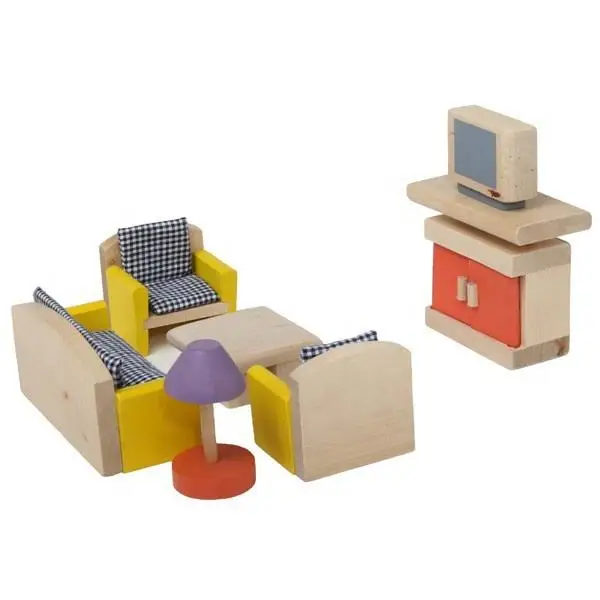 2023 Wholesale Fancy Happy Family Miniature Wooden Doll House Furniture