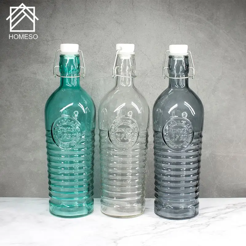 755ml 1liter Glass swing top bottles wholesale/Glass milk bottle