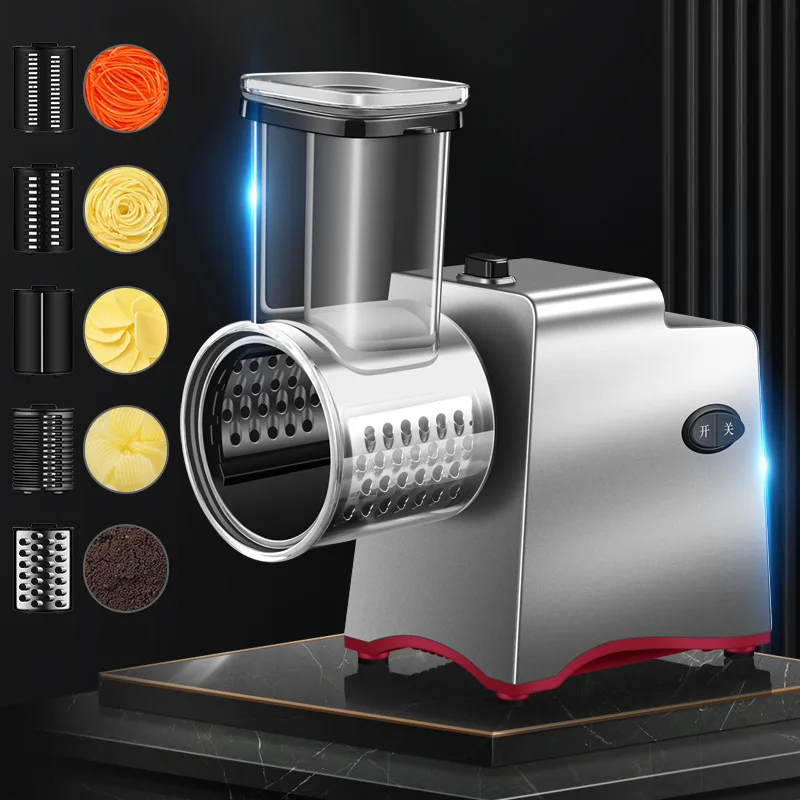 Home Kitchen Bamboo Appliance Electric Vegetable Cutter Shredder and Grater Machine for Carrots and Foods