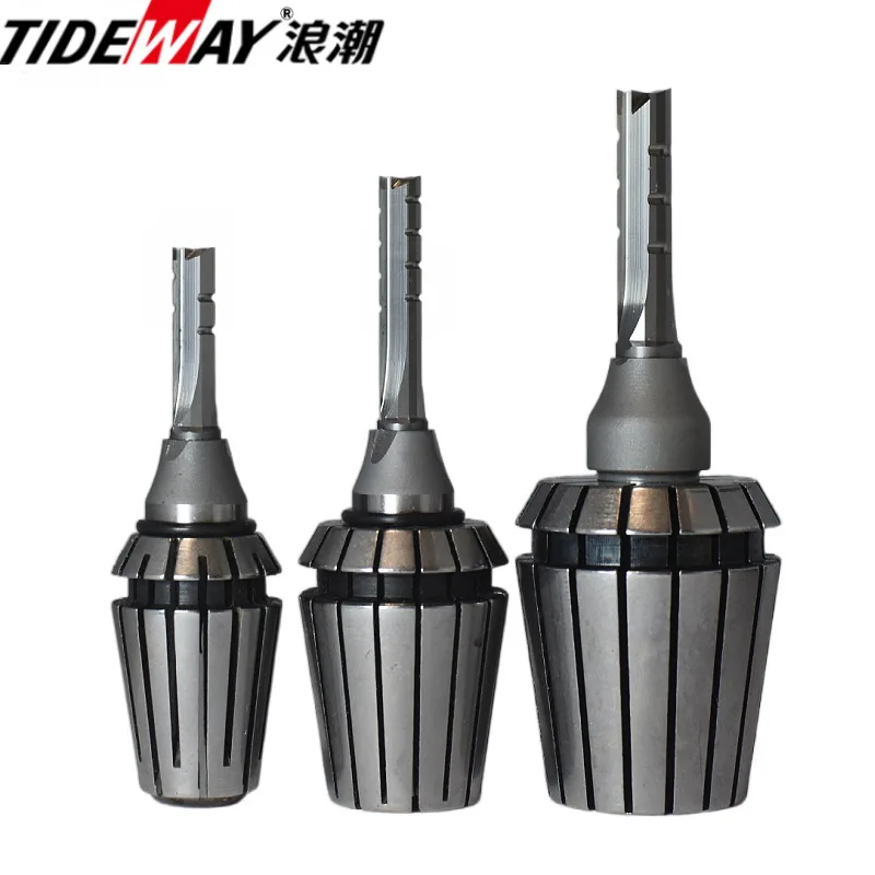 Wholesale Tideway 6 in 1 Multifunction Solid Carbide 3 Flutes Mortising Straight CNC Router Bit for woodworking