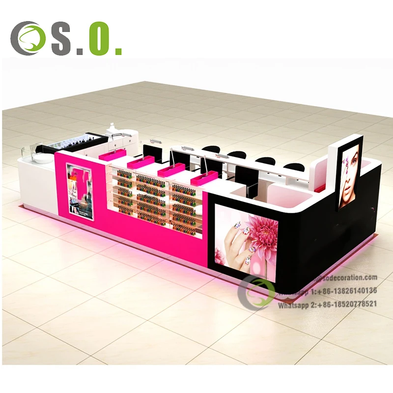 Factory Direct Sale Nail Bar Kiosk Beauty Bar Kiosk Modern Design Nail Bar Kiosk For Manicure