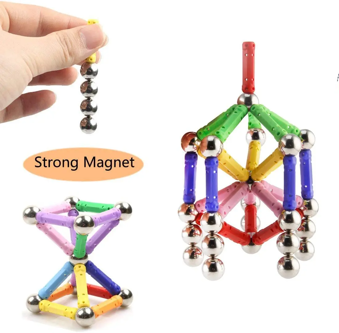 Giromag 60pcs - Magnetic Building Sticks Building Blocks Set, Magnet Educational Toys Magnetic Blocks Sticks Stacking Toys