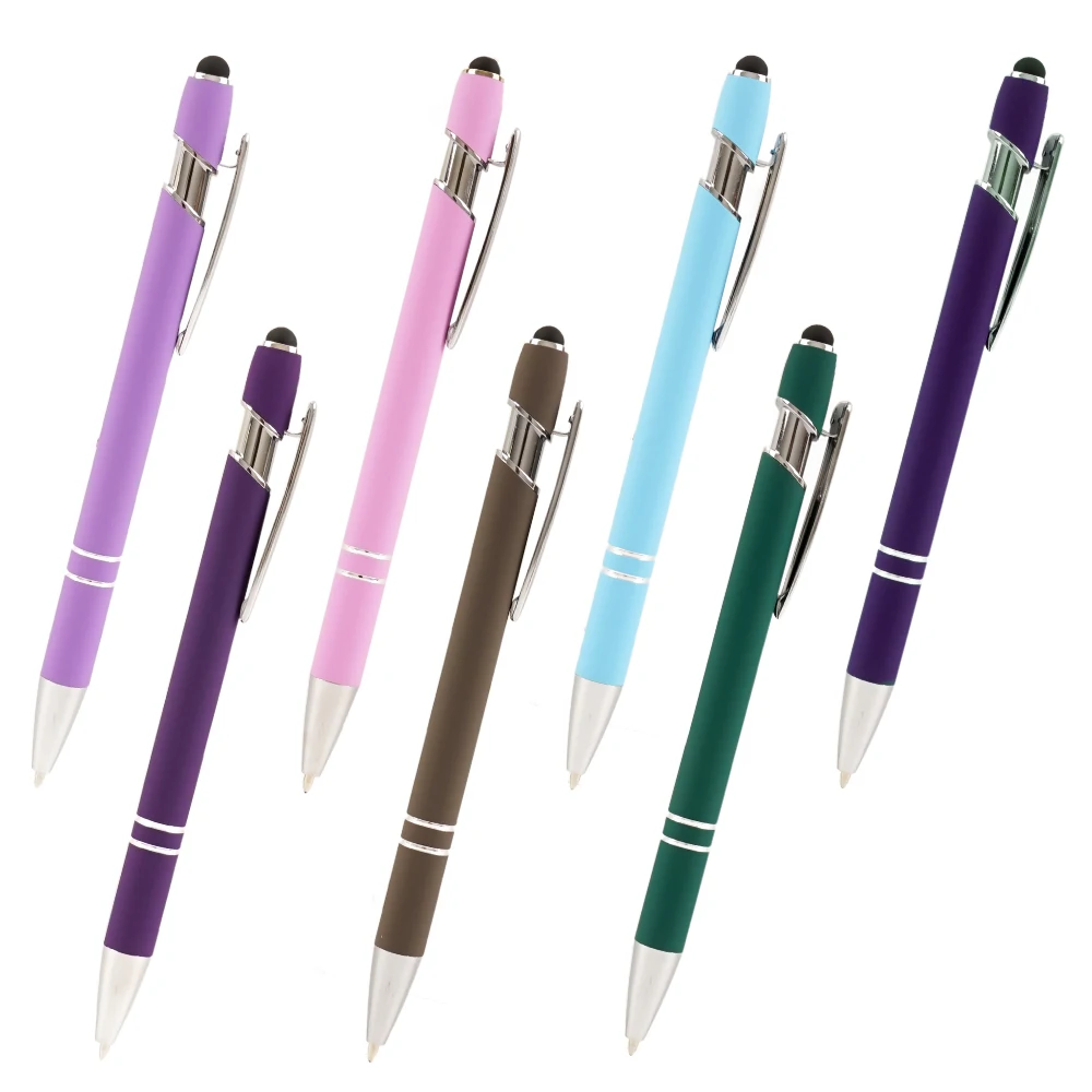 Wholesale Promotional New Beautiful Rubber Pen Custom Logo Metal Soft Touch Ballpoint Pens
